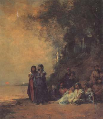 Eugene Fromentin Eqyptian Women on the Edge of the Nile (san12) France oil painting art